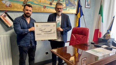 Il Maggiore Antonio Colò, Comandante delle Operazioni di Volo del 14° Stormo di Pratica di Mare, in visita alla Provincia di Frosinone