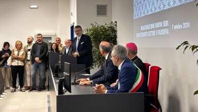 Gianluca Quadrini all’inaugurazione della nuova sede del Dipartimento di Lettere e Filosofia dell'Università di Cassino