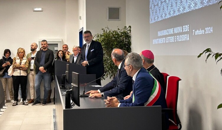 Gianluca Quadrini all’inaugurazione della nuova sede del Dipartimento di Lettere e Filosofia dell'Università di Cassino