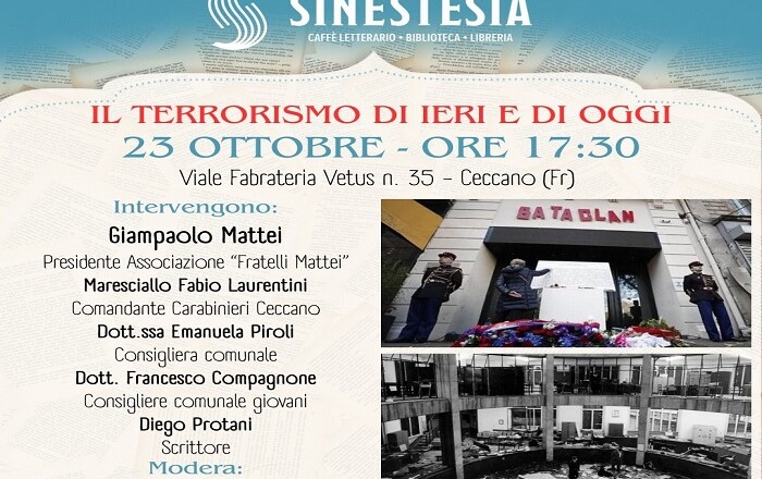 Incontro sul Terrorismo con Giampaolo Mattei da Sinestesia