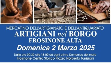 Domenica artigiani nel borgo a Frosinone Alta....
