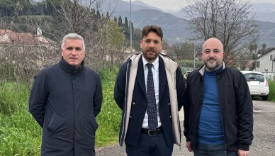 da sinistra, il consigliere comunale di Cassino Luca Fardelli, il Presidente della Provincia Luca Di Stefano e il consigliere comunale di Sant'Elia Fiumerapido Simone Caringi