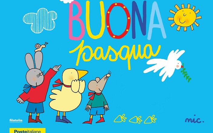 cartolina poste buona pasqua