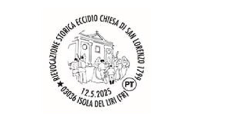 ISOLA DEL LIRI, UNO SPECIALE ANNULLO PER LA RIEVOCAZIONE STORICA DELL’ECCIDIO DELLA CHIESA DI SAN LORENZO