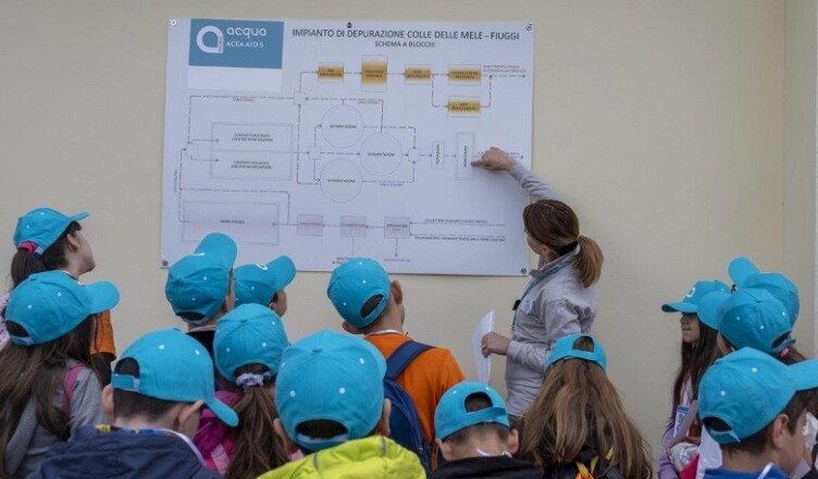 studenti al Depuratore Colle delle Mele di Fiuggi