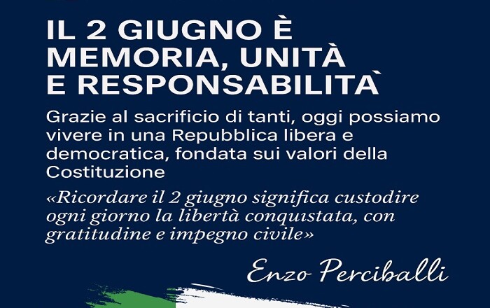Festa della Repubblica, il già sindaco di Boville Ernica, Enzo Perciballi