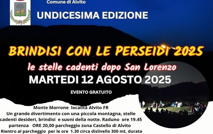 BRINDISI CON LE PERSEIDI 2025