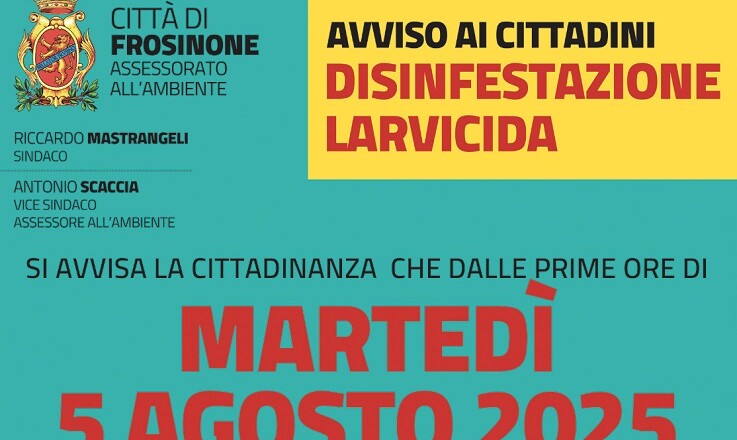 DISINFESTAZIONE FR 5 AGOSTO 2025