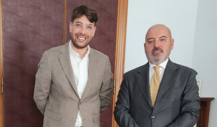 LUCA DI STEFANO RICEVE A PALAZZO JACOBUCCI IL NUOVO QUESTORE DI FROSINONE, STANISLAO CARUSO