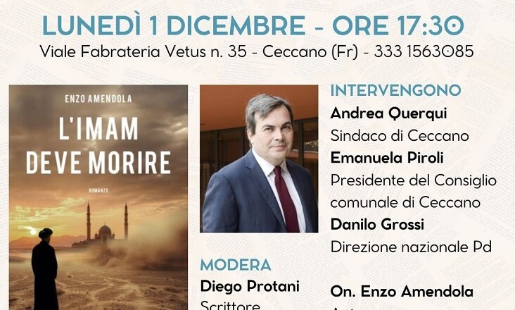 1 Dicembre L'ON. Enzo Amendola presenta il suo libro da Sinestesia