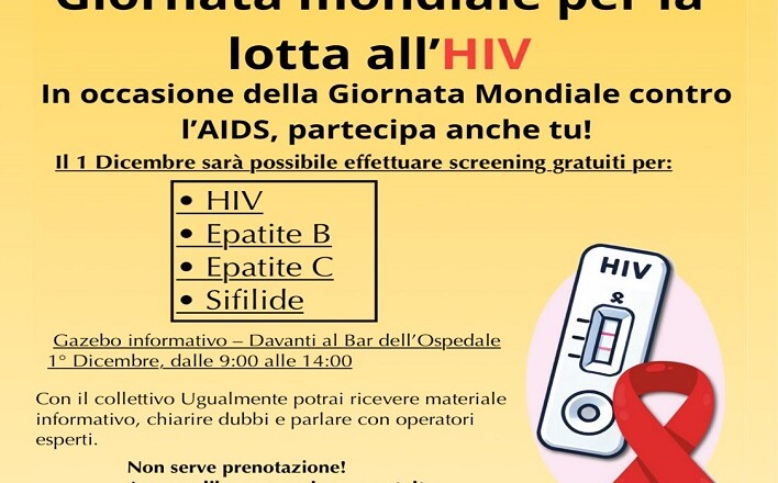 Screening gratuiti hiv, epatite b, epatite c, sifilide