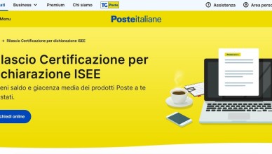 Screenshot sito poste.it.