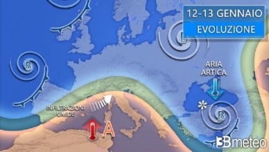 meteo 12 e 13 gennaio 2026