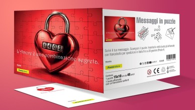 La cartolina puzzle dedicata a San Valentino
