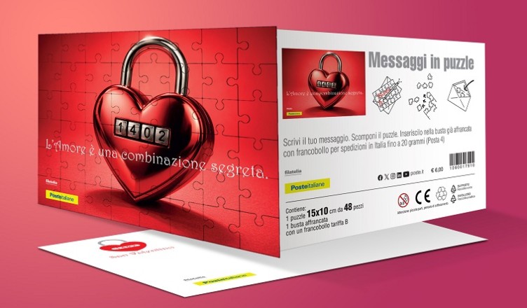La cartolina puzzle dedicata a San Valentino